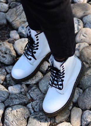 Dr. martens 1460 white жіночі демісезонні черевики мартінс білий колір (36-40)💜6 фото