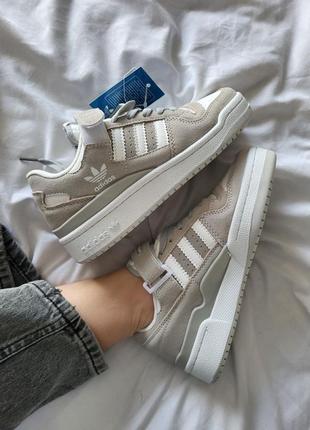 Замшевые кроссовки adidas forum grey