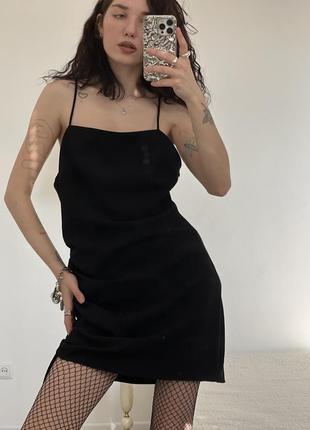 Чорна міні сукня zara з відкритою спинкою та завязками2 фото