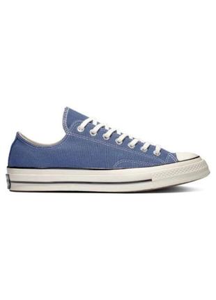 Мужские низкие кеды конверс converse chuck 70 classic low-top blue / мужская демисезонная обувь на весну, лето и осень конверсы синие кроссовки