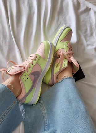 Замшевые кроссовки nike sb dunk low lime7 фото