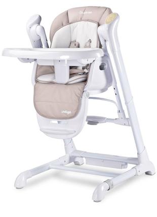 Стільчик для годування + гойдалка 2 в 1 caretero indigo beige