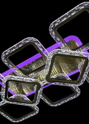 Люстра світлодіодна з прозорим акрилом до 20 кв.м колір бронза 100 ват linisoln 2517/6+2 br 3color