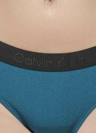 Купальник calvin klein роздільний м сяючий шиферний смарагдовий топ триангл плавки бікіні верх трикутники5 фото