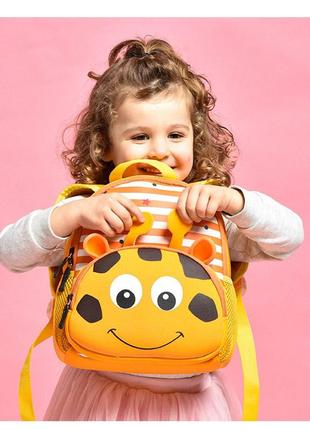 Дитячий рюкзак, помаранчевий. жираф.3 фото