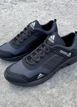 Чоловічі чорні шкіряні кросівки adidas