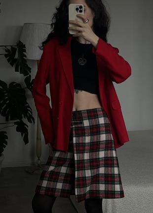 Розкішний яскраво червоний піджак 100% віскоза вінтаж2 фото