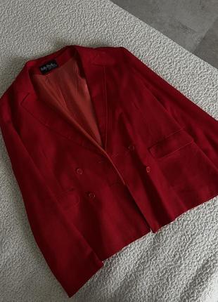 Розкішний яскраво червоний піджак 100% віскоза вінтаж8 фото