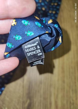 Marks and spencer шовковий галстук з рибками3 фото