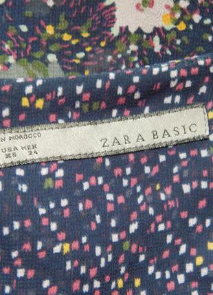 Легкая блуза в цветочный принт от  zara basic(размер 36-38)4 фото