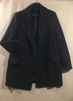 Двобортне демісезонне з вовною пальто -піджак прямого крою2 фото