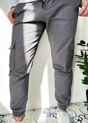 Чоловічі штани брюки з карманами котон8 фото