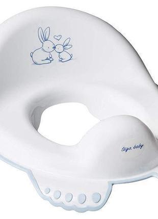 Туалетное детское сиденье противоскользящее "зайчики" (белый) kr-002-103 tega1 фото