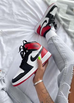 Кросівки nike jordan  1 high red black ov кроссовки