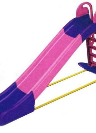 Гірка велика для катання дітей (рожева з фіолетовими вставками) 243 см 014550/9 doloni