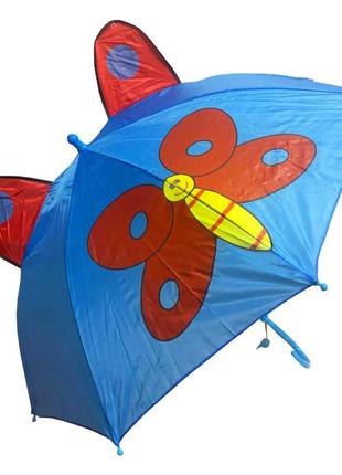 Зонтик-трость детский с ушками sy-15 животные                                                (бабочка)