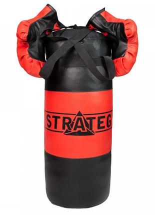Боксерский набор красно-черный средний (2075) strateg