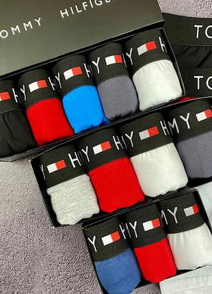 Комплект мужских трусов из хлопка tommy hilfiger в подарочной коробке, 5 шт4 фото