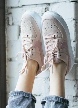 Nike air force замшевые женские кроссовки найк розовые (36-40)💜2 фото