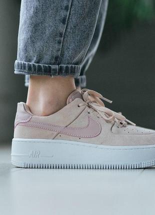 Nike air force замшевые женские кроссовки найк розовые (36-40)💜7 фото