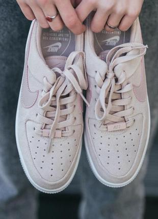 Nike air force замшевые женские кроссовки найк розовые (36-40)💜8 фото