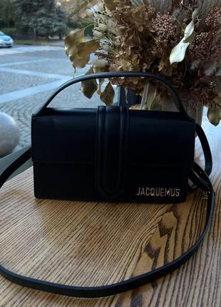 Жіноча сумка з екошкіри jacquemus le bambino black молодіжна, брендова сумка-клатч маленька через  sk11102 фото