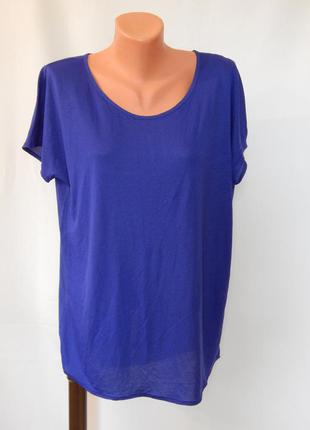 Блуза*футболка глубокого синего цвета от h&m (размер 36-38)2 фото
