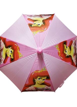 Детский зонтик sy-18 трость, 75 см (ариель розовая)