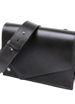 Женская стильная сумка из натуральной кожи grande pelle 11434 черный2 фото