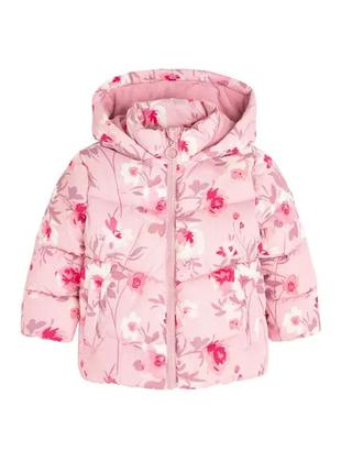 Куртка для дівчинки рожева квітковий принт cool club 122, 128см