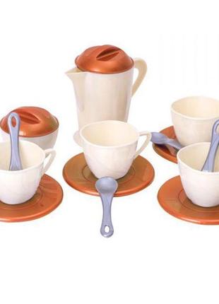 Набор пластиковой посуды орион чаепитие коричневый (924)