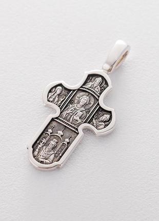 Серебряный православный крест (чернение) 131117 оникс