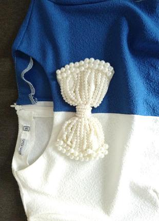 Сукня синя з білим.2 фото