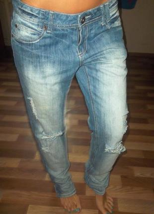 Шикарные джинсы,рваные джинсы бойфренды denim co5 фото