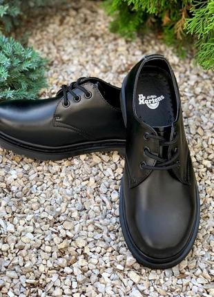 Туфли кожаные dr. martens 1461 mono black, шкіряні чорні туфлі3 фото