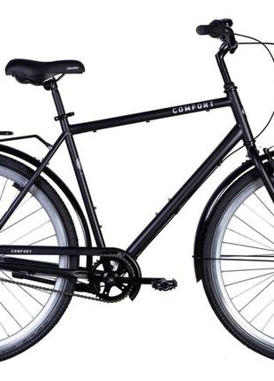 Велосипед st 28" dorozhnik comfort male планетарная рама- " с багажником задн st с крылом st 2024 (черный (м))