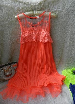 ⛔ ✅ воздушное шифоновое платье плисе гипюр вышитый волан пышный сетка4 фото
