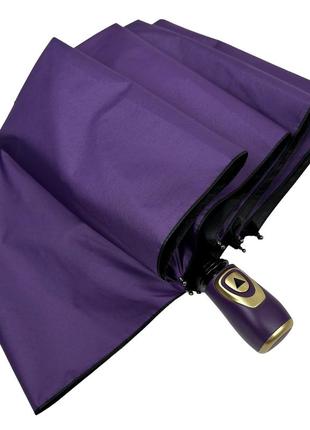 Женский зонт полуавтомат с рисунком цветов внутри от susino на 9 спиц антиветер, фиолетовый, sys0127-15 фото