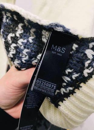 Ванильный шарф с узором marks & spencer3 фото