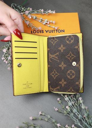 Женский кошелек louis vuitton коричневый + желтый  луи виттон книжка