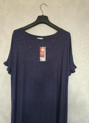 Интересное платье, сарафан блестки темно-синий звездное небо, бренда marks& spenser,р.143 фото