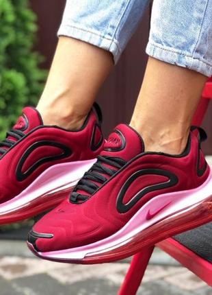 Nike air max 720 шикарные женские кроссовки бордового цвета2 фото