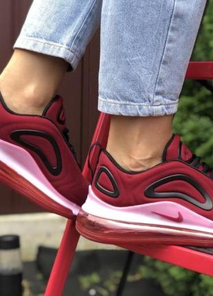 Nike air max 720 шикарные женские кроссовки бордового цвета3 фото