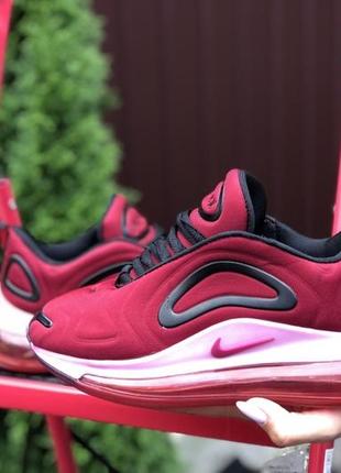 Nike air max 720 шикарные женские кроссовки бордового цвета4 фото