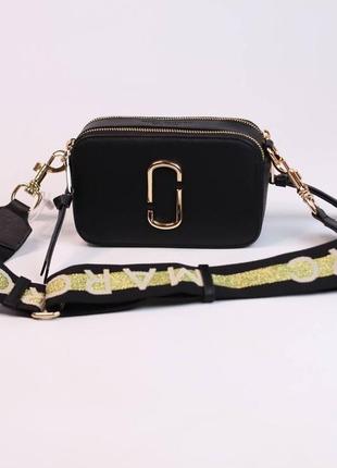 Жіноча сумка marc jacobs black/gold lux, женская сумка, марк джейкобс чорного/золотистого кольору  sk0029