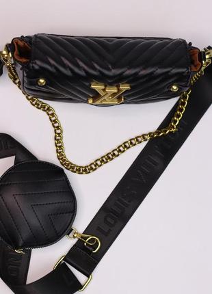 Жіноча сумка louis vuitton multi pochette black женская сумка, брендова сумка луі віттон мульті чорна  sk04125 фото