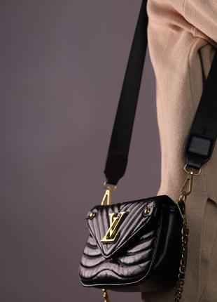 Жіноча сумка louis vuitton multi pochette black женская сумка, брендова сумка луі віттон мульті чорна  sk04123 фото
