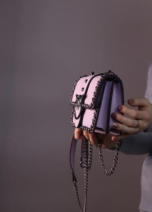 Жіноча сумка pinco lilac женская сумка, брендова сумка pinco lilac  sk18014 фото