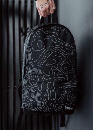Чорний рюкзак з абстрактним принтом staff 15l stains