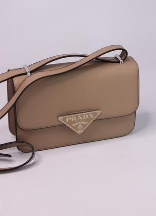 Жіноча сумка prada saffiano beige, женская сумка, сумка прада бежевого кольору  sk0509